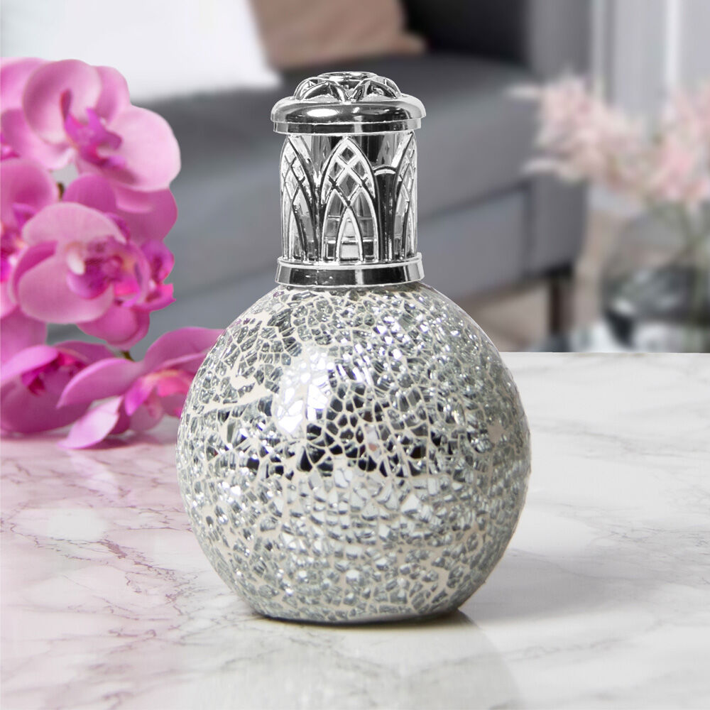 Air Purifying Wick & Flame Method Fragrance Oil Lamp (Silver)